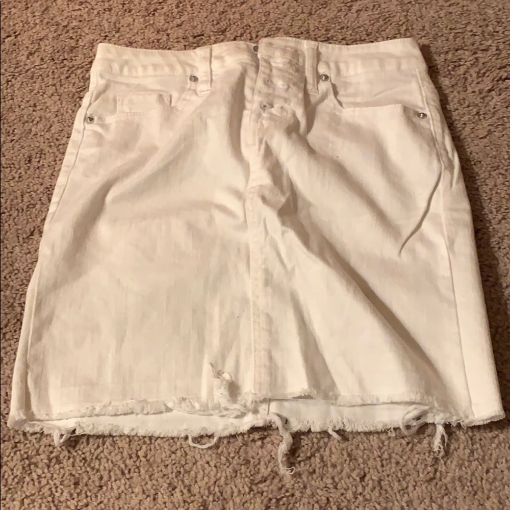 White jean skirt
